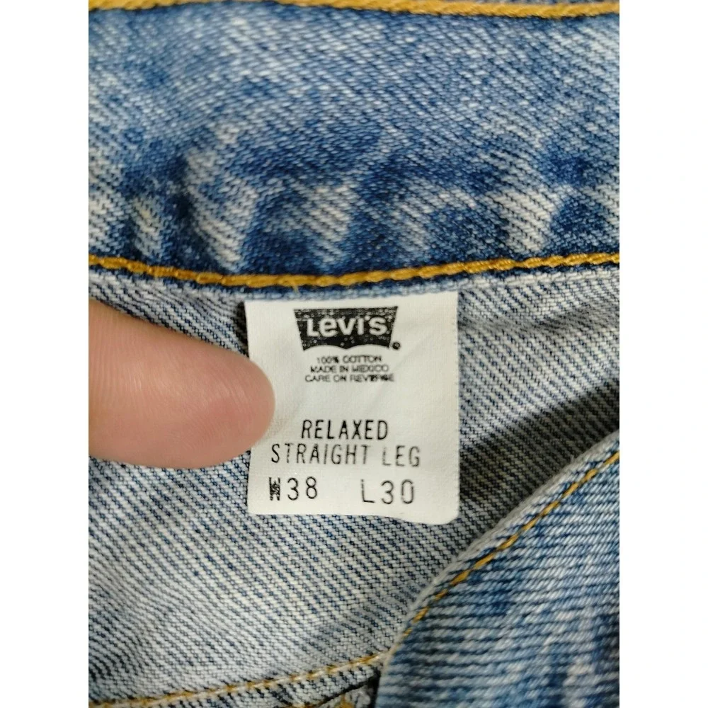 Vintage Levis‎ Jeans Mens 38 Blue Relaxed Straight Leg Denim Zip Fly Y2K 2001